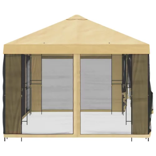  Oldalfalas pavilon 6 x 3 m Krémszínű Poliészter és acél 190
