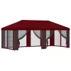  Oldalfalas pavilon 6 x 3 m Burgundi Poliészter és acél 190