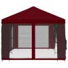 Oldalfalas pavilon 6 x 3 m Burgundi Poliészter és acél 190