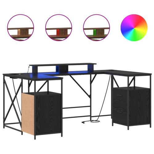  Asztal fiókkal tárolóval Fekete tölgy 182 x 101 x 87.5 cm Faanyag
