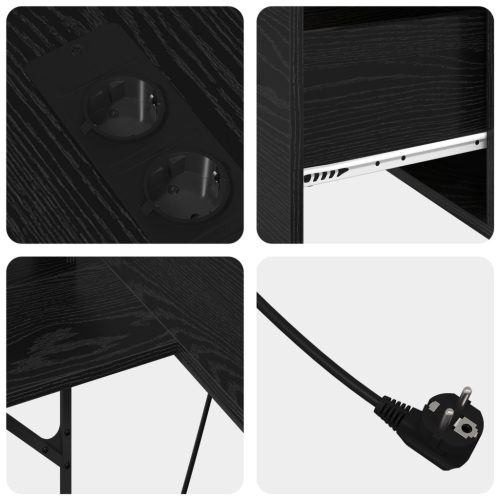  Asztal fiókkal tárolóval Fekete tölgy 182 x 101 x 87.5 cm Faanyag