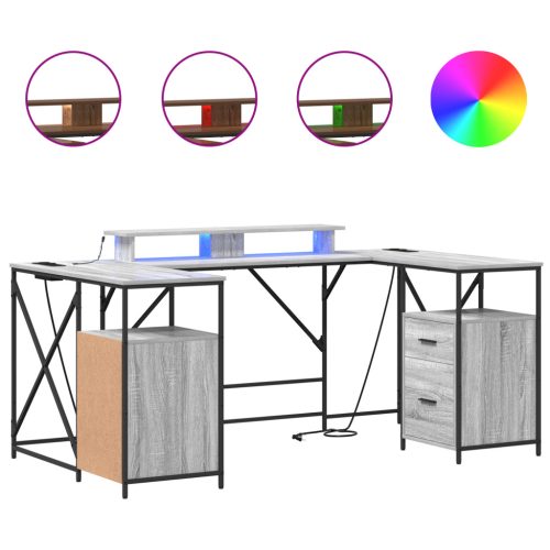  Asztal fiókkal tárolóval Szürke sonoma 182 x 101 x 87.5 cm Faanyag