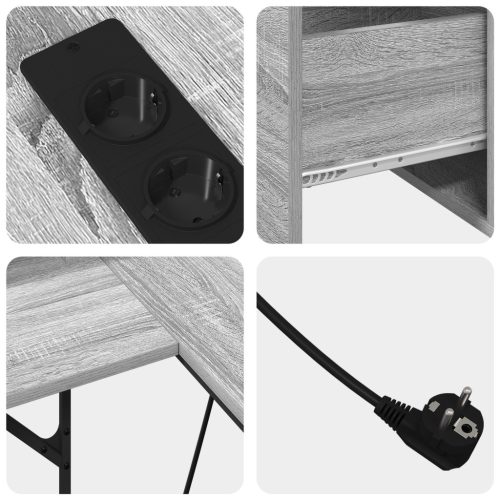  Asztal fiókkal tárolóval Szürke sonoma 182 x 101 x 87.5 cm Faanyag