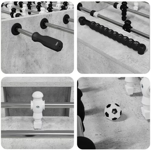  Foci Asztal 2 pcs Beton Szürke 146,5 x 74 x 85 cm Faanyag