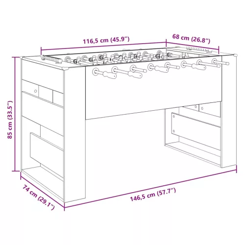  Foci Asztal 2 pcs Szürke Sonoma 146,5 x 74 x 85 cm Faanyag