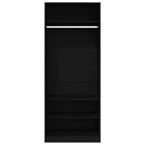  Fekete Tölgy Ruhásszekrény 80 x 50 x 200 cm - Műszaki Fa