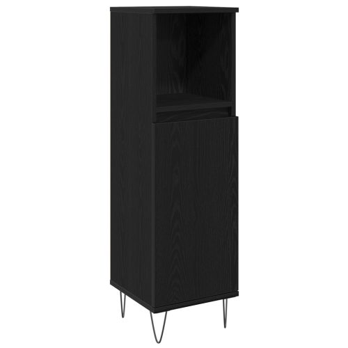  3 részes Fürdőszoba Bútor Készlet Fekete Tölgy Szerelt Fa