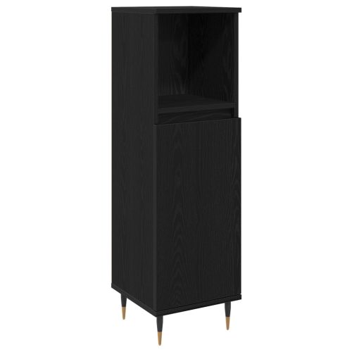  3 darabos fürdőszoba bútor szett fekete tölgy szerelt fával