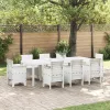  Kert Asztal Fehér 250x100x73 cm Poly Rattan