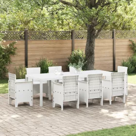 Kert Asztal Fehér 250x100x73 cm Poly Rattan
