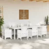  Kert Asztal Fehér 250x100x73 cm Poly Rattan