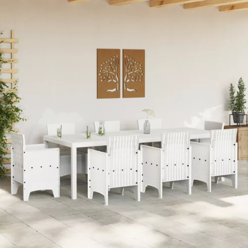  Kert Asztal Fehér 250x100x73 cm Poly Rattan