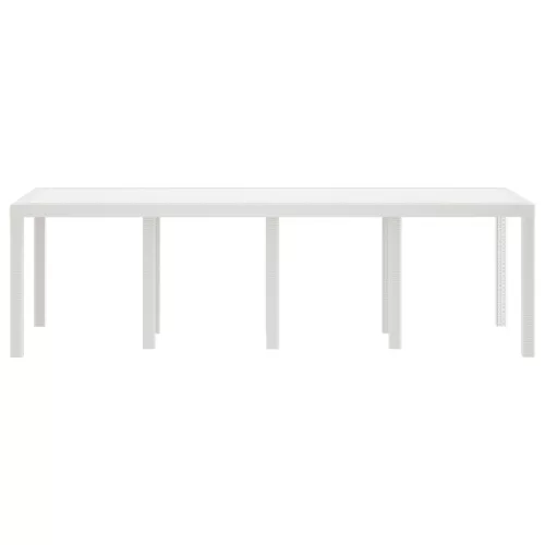  Kert Asztal Fehér 250x100x73 cm Poly Rattan