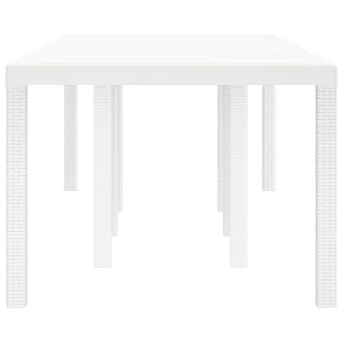  Kert Asztal Fehér 250x100x73 cm Poly Rattan