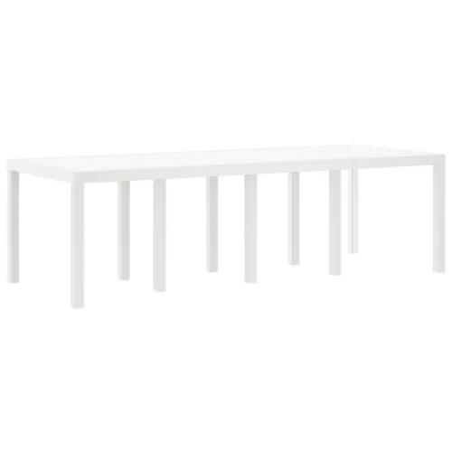  Kert Asztal Fehér 250x100x73 cm Poly Rattan