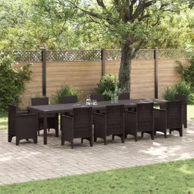  Kertasztal Barna 350x100x73 cm Poliratán
