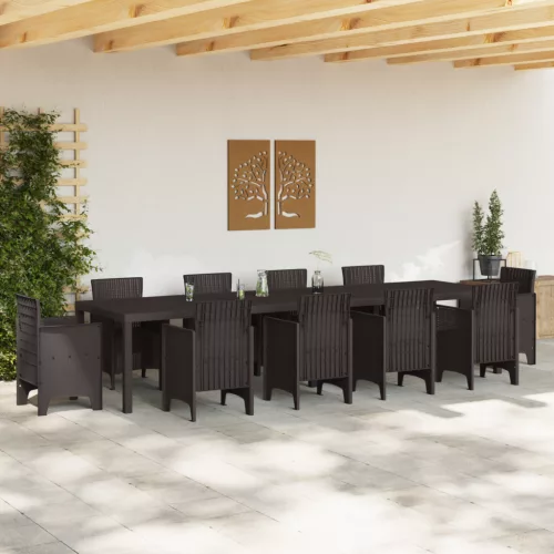  Kertasztal Barna 350x100x73 cm Poliratán