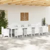  Kert Asztal Fehér 350x100x73 cm Poly Rattan