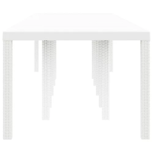  Kert Asztal Fehér 350x100x73 cm Poly Rattan