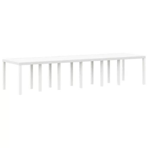  Kert Asztal Fehér 350x100x73 cm Poly Rattan