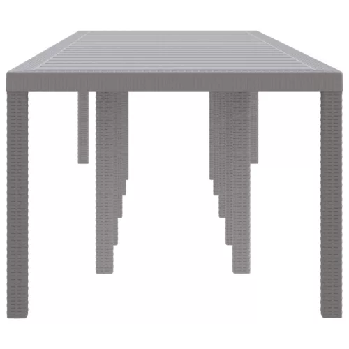  Kerti Asztal Világosszürke 350x100x73 cm Poly Rattan