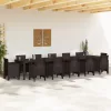  Kerti Asztal Barna 400x100x73 cm Poli Rattan