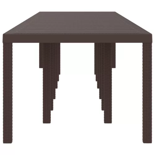  Kerti Asztal Barna 400x100x73 cm Poli Rattan