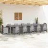  Kerti Asztal Világosszürke 400x100x73 cm Polyrattan