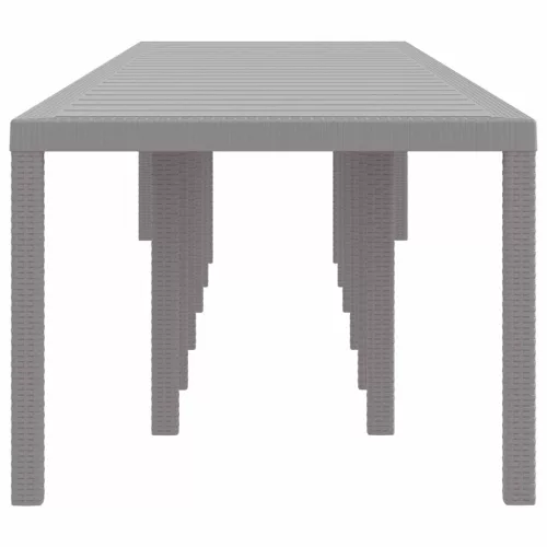  Kerti Asztal Világosszürke 400x100x73 cm Polyrattan
