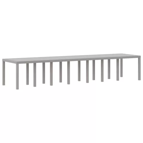  Kerti Asztal Világosszürke 400x100x73 cm Polyrattan