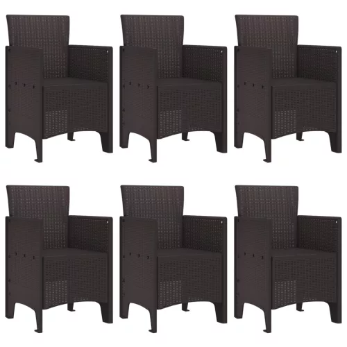  7 részes Kert Étkező Garnitúra Barna Poly Rattan