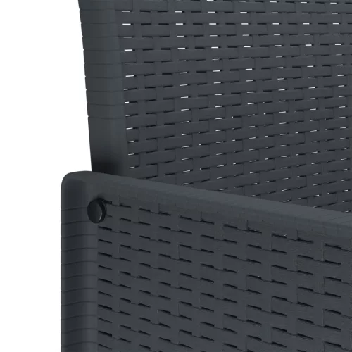 9 Darabos Kerti Étkezősor Párnákkal Antracit Poli Rattan