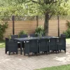  Kerti Étkezőgarnitúra 11 pcs Antracit 250 x 100 x 73 cm