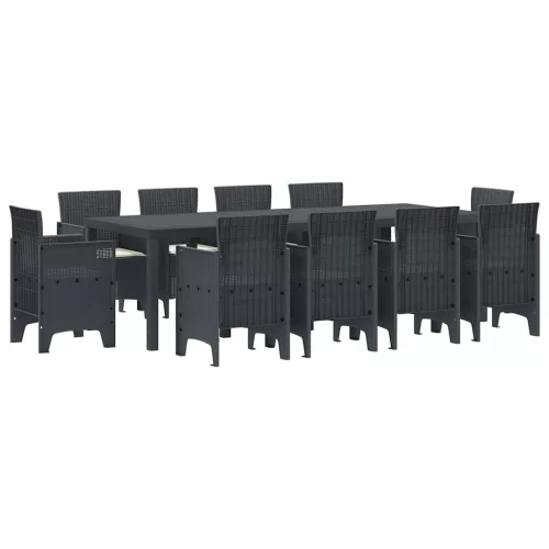  Kerti Étkezőgarnitúra 11 pcs Antracit 250 x 100 x 73 cm
