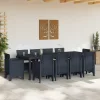  Kerti Étkezőgarnitúra 11 pcs Antracit 250 x 100 x 73 cm