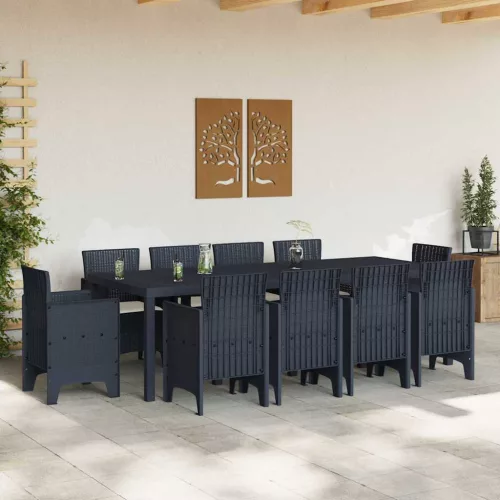  Kerti Étkezőgarnitúra 11 pcs Antracit 250 x 100 x 73 cm