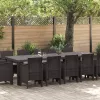  13 Darabos Kerti Étkezőszett Párnákkal Barna Poli Rattan