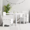  3 Részes Kerti Étkezőszett Fehér Poly Rattan
