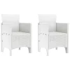  3 Részes Kerti Étkezőszett Fehér Poly Rattan