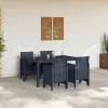  5 darabos kerti étkező szett antracit poli rattan