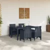  5 darabos Kerti Étkezőszett párnákkal Antracit Poli Rattan