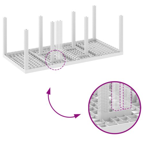  7 darabos Kerti Étkezőszett párnákkal Fehér Polirattan