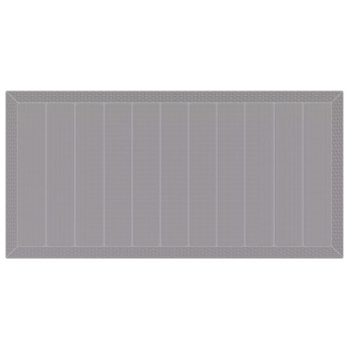  7 Részes Kerti Étkező Garnitúra Világosszürke Poly Rattan