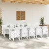  11 Darabos Kert Étkezőszett Fehér Poli Rattan