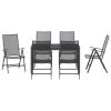  7 Részes Kerti Étkező garnitúra Antracit Acélból