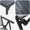  7 Részes Kerti Étkező garnitúra Antracit Acélból