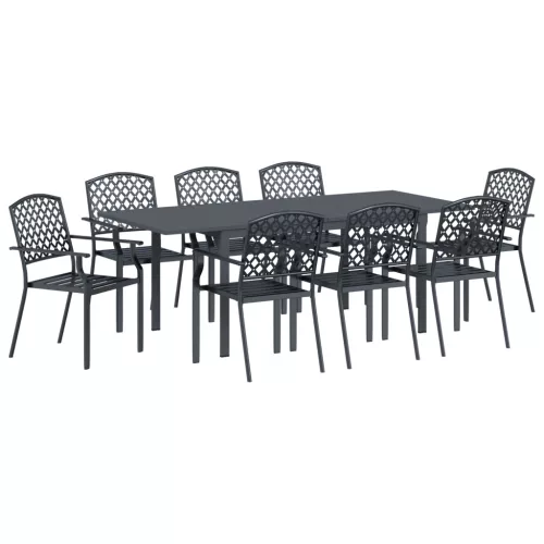  9 Részes Előszobai Bútor Szett Anthracite Acél