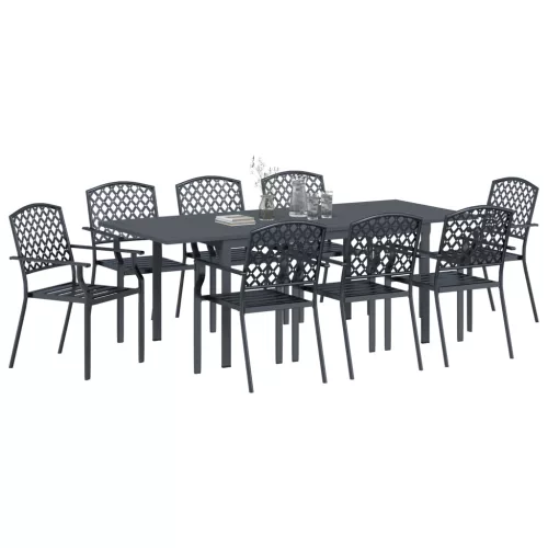  9 Részes Előszobai Bútor Szett Anthracite Acél