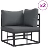  Kerti Kanapé Szett 3 pcs Fekete 70 x 70 x 32 cm Alumínium