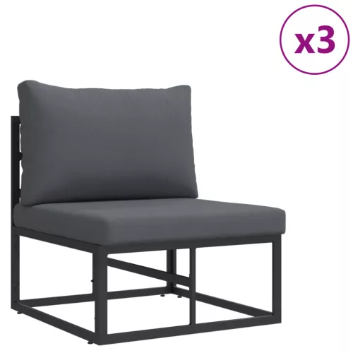  Kerti Kanapé Szett 5 pcs Fekete 213 x 71.5 x 71 cm Alumínium